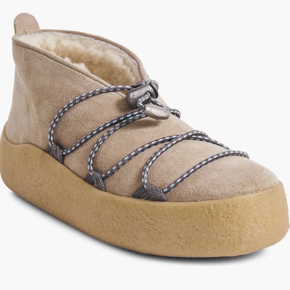 Free People Snowdrop Micro Genuine Suede Shearling Boots Sold Out online NWOT